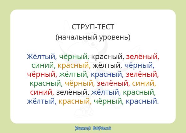 Струп тест