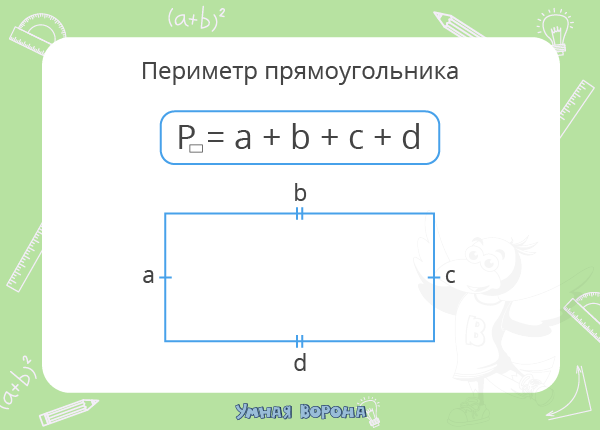 Как найти периметр прямоугольника 3345